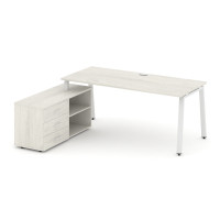 Style Project Direct Стол письменный с греденцией левой SN-6A.SRG-026.M(L) Дуб Наварра/Металл Белый/