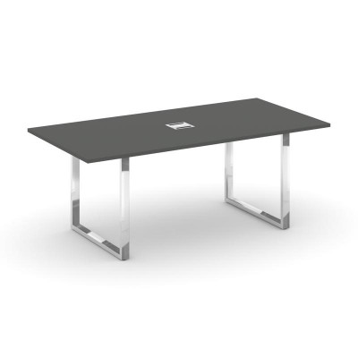 Стайл Проджект Директ Люкс Стол переговорный M-SN-6O.SPRG-198 Антрацит NEW/Нержавеющая Сталь/Хром 19