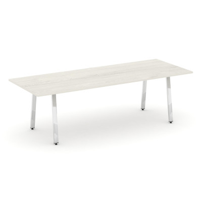 Style Project Direct Lux Стол переговорный M-SN-6A.SPRG-258.3 Дуб Наварра/Нержавеющая Сталь/Хром 258