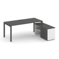 Style Project Direct Стол письменный с греденцией правой SN-6P.SRG-023.M(R) Антрацит/Белый/Антрацит/