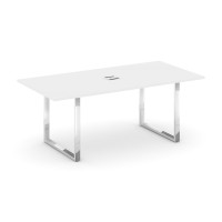 Style Project Direct Lux Стол переговорный M-SN-6O.SPRG-198 Белый/Нержавеющая Сталь/Хром 1980*980*25