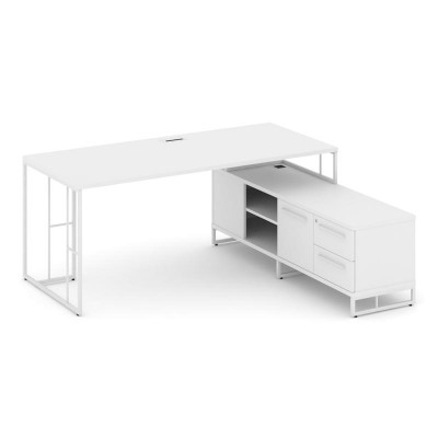 Rift Direct Стол руководителя на опорной тумбой RF.SRT-24 (R) Белый Бриллиант/Металл Белый/Белый Руч