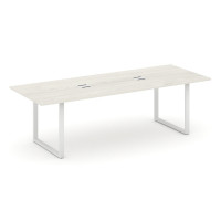 Style Project Direct Стол переговорный SN-6O.SPRG-258 Дуб Наварра/Металл Белый/Заглушка Металл Белый