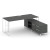 Rift Direct Стол руководителя на опорной тумбой RF.SRT-25 (R) Антрацит NEW/Металл Белый/Белый Ручки