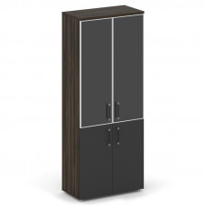 Шкаф офисный высокий широкий Шифт 800*420*1977 SK.ST-1.2R white Дуб Мали/Антрацит NEW/Стекло Black
