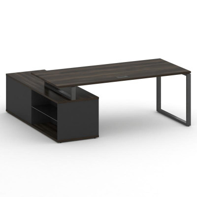 Шифт Стол руководителя с опорной греденцией, правый SK.SRG-200.P (R) Дуб Мали/Антрацит NEW/Металл Ан