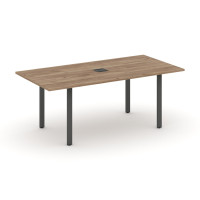 Стол переговорный Стайл Проджект Директ 1980*980*750 SN-6P.SPRG-198 Дуб Табак/Металл Антрацит/Заглушка Металл Антрацит