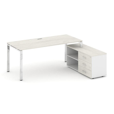 Style Project Direct Lux Стол письменный с греденцией правой M-SN-6P.SRG-015.M(R) Дуб Наварра/Белый/