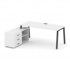 Style Project Direct Стол письменный с греденцией левой SN-6A.SRG-016.M(L) Белый/Металл Антрацит/Заг