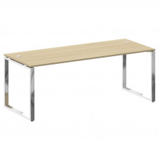 Metal System Direct Стол рабочий руковод. О-обр. м/к БО.СРР-6.8 Акация Лорка/Нержавеющая Сталь 2000*