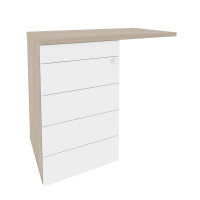 Onix Direct Тумба приставная (TIP-ON) (универсальная л/пр) O.TPU-4 TIP Дуб Аттик/Белый Бриллиант 842