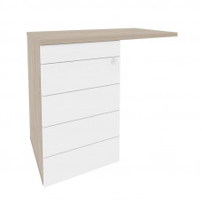 Onix Direct Тумба приставная (TIP-ON) (универсальная л/пр) O.TPU-4 TIP Дуб Аттик/Белый Бриллиант 842