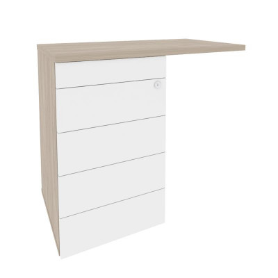 Onix Direct Тумба приставная (TIP-ON) (универсальная л/пр) O.TPU-4 TIP Дуб Аттик/Белый Бриллиант 842