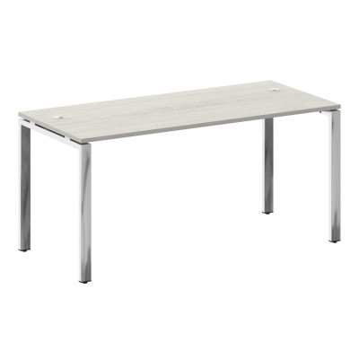 Metal System Direct Стол рабочий руковод. П-обр. м/к БП.СРР-4.7 Дуб Наварра/Нержавеющая Сталь 1600*7