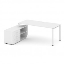 Style Project Direct Стол письменный с греденцией левой SN-6P.SRG-014.M(L) Белый/Металл Белый/Заглуш