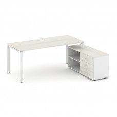 Style Project Direct Стол письменный с греденцией правой SN-6P.SRG-013.M(R) Дуб Наварра/Белый/Дуб На