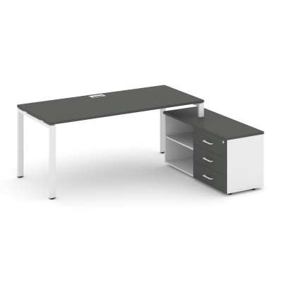 Style Project Direct Стол письменный с греденцией правой SN-6P.SRG-016.M(R) Антрацит/Белый/Антрацит/