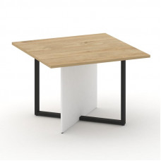 Стол переговорный, квадратный Шифт 1100*1100*753 SK.SP-KV-110-1.P Тиквуд Светлый/Белый Бриллиант/Металл Черный