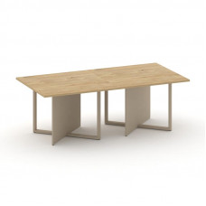 Стол переговорный, двойной, прямоугольный Шифт 2200*1100*753 SK.SP-KV-110-2.P Тиквуд Светлый/Капучино/Металл Капучино