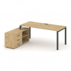 Style Project Direct Стол письменный с греденцией левой SN-6P.SRG-025.M(L) Тиквуд Светлый/Металл Ант