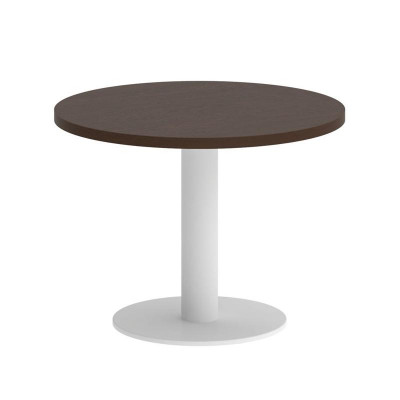 First Стол журнальный круглый KSJ-1 Венге Цаво/Металл Белый 600*600*450