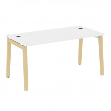 Onix Wood Direct Стол руководителя OW.SRR-4.8 Белый Бриллиант/Дуб Светлый/Металл Белый 1580*800*750