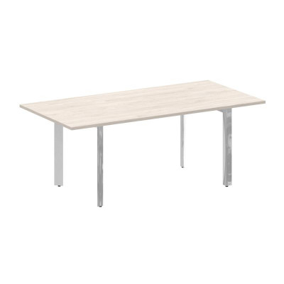 Onix Direct Lux Стол переговорный П-обр. м/к M-O.MP-PRG-19 Денвер Светлый/Нержавеющая Сталь/Хром 198