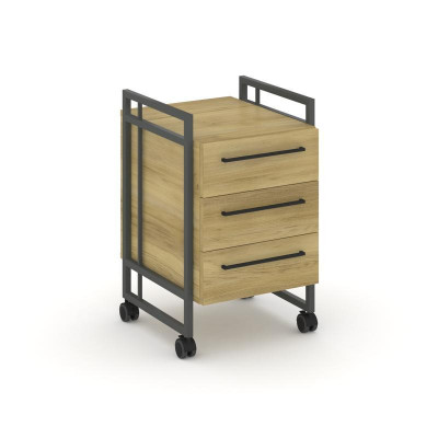 Rift Direct Тумба мобильная RF.TMR-001 Дуб Винченцо/Металл Антрацит/Черный Ручки 424*500*680