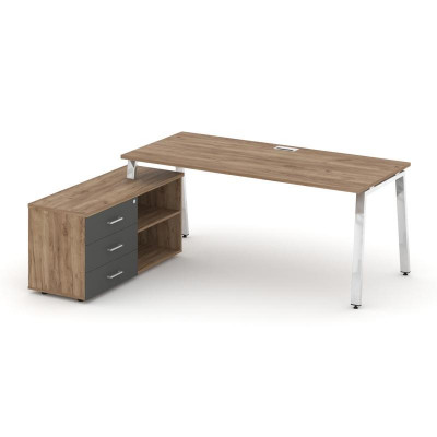 Style Project Direct Lux Стол письменный с греденцией левой M-SN-6A.SRG-024.M(L) Дуб Табак/Дуб Табак