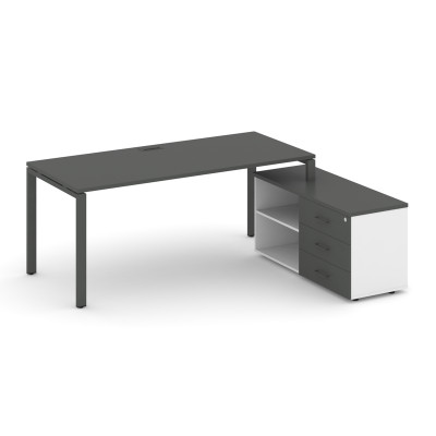 Style Project Direct Стол письменный с греденцией правой SN-6P.SRG-024.M(R) Антрацит/Белый/Антрацит/