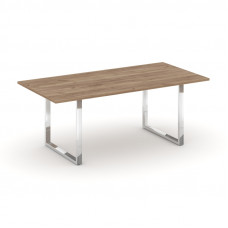 Style Project Direct Lux Стол переговорный M-SN-6O.SPRG-198.3 Дуб Табак/Нержавеющая Сталь/Хром 1980*