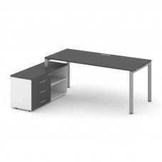 Style Project Direct Стол письменный с греденцией левой SN-6P.SRG-015.M(L) Антрацит/Белый/Антрацит/М