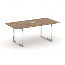 Style Project Direct Lux Стол переговорный M-SN-6O.SPRG-198 Дуб Табак/Нержавеющая Сталь/Хром 1980*98