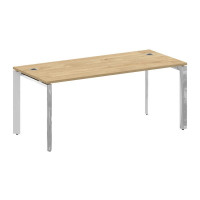 Onix Direct Lux Стол руководителя П-обр. м/к M-O.MP-SRR-5.8 Тиквуд Светлый/Нержавеющая Сталь/Хром 17