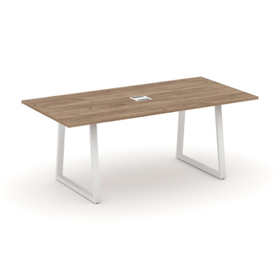 Style Project Direct Стол переговорный SN-6T1.SPRG-198 Дуб Табак/Металл Белый/Заглушка Металл Белый