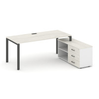 Style Project Direct Стол письменный с греденцией правой SN-6P.SRG-025.M(R) Дуб Наварра/Белый/Дуб На