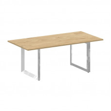 Onix Direct Lux Стол переговорный О-обр. м/к M-O.MO-PRG-19 Тиквуд Светлый/Нержавеющая Сталь/Хром 198