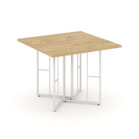 Rift Direct Стол переговорный RF.SPRG-001 Тиквуд Светлый/Металл Белый 980*980*750