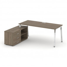Style Project Direct Lux Стол письменный с греденцией левой M-SN-6A.SRG-025.M(L) Вяз Благородный/Нер