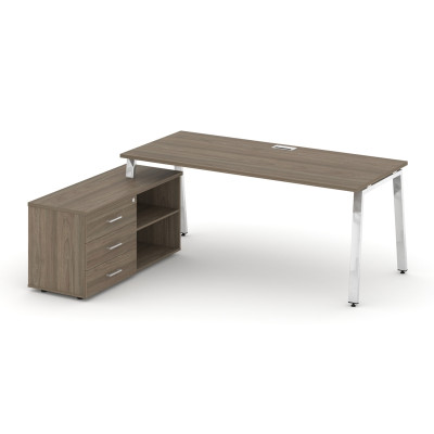 Style Project Direct Lux Стол письменный с греденцией левой M-SN-6A.SRG-025.M(L) Вяз Благородный/Нер