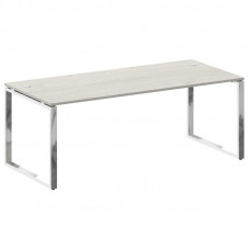 Metal System Direct Стол рабочий руковод. О-обр. м/к БО.СРР-6.9 Дуб Наварра/Нержавеющая Сталь 2000*9