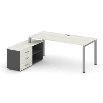 Style Project Direct Стол письменный с греденцией левой SN-6P.SRG-023.M(L) Дуб Наварра/Антрацит/Дуб