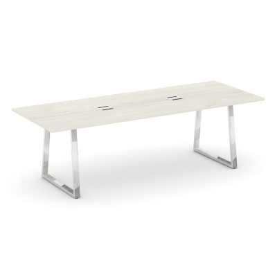 Style Project Direct Lux Стол переговорный M-SN-6T1.SPRG-258 Дуб Наварра/Нержавеющая Сталь/Хром 2580