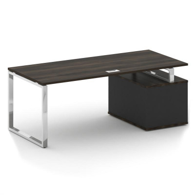 Шифт Стол руководителя с опорной тумбой, левый SK.SRT-200 (L) Дуб Мали/Антрацит NEW 2000*904*753