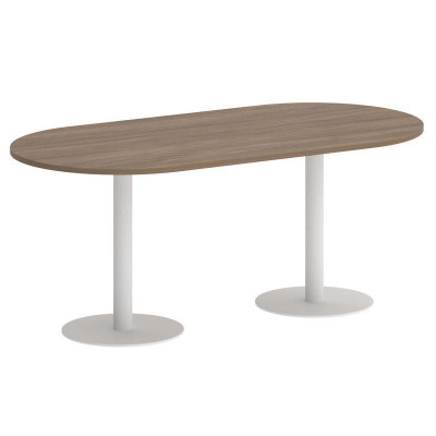 Onix Direct Стол овальный O.SPRG-3 Дуб Аризона/Металл Белый 1800*900*750