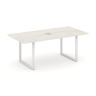 Style Project Direct Стол переговорный SN-6O.SPRG-198 Дуб Наварра/Металл Белый/Заглушка Металл Белый