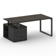 Стол руководителя с опорной тумбой , левый Шифт 1800*904*753 SK.SRT-180.P (L) Дуб Мали/Антрацит NEW/Металл Антрацит