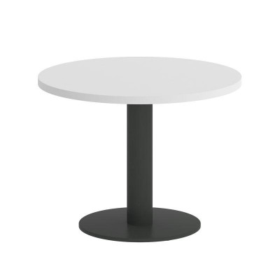 Onix Direct Стол журнальный круглый O.SJ-1 Белый Бриллиант/Металл Антрацит 600*600*450