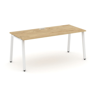 Style Project Direct Стол письменный SN-6A.SR-023.M Тиквуд Светлый/Металл Белый/Заглушка Металл Белы