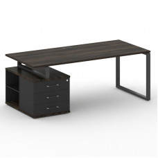 Стол руководителя с опорной тумбой , левый Шифт 2000*904*753 SK.SRT-200.P (L) Дуб Мали/Антрацит NEW/Металл Антрацит